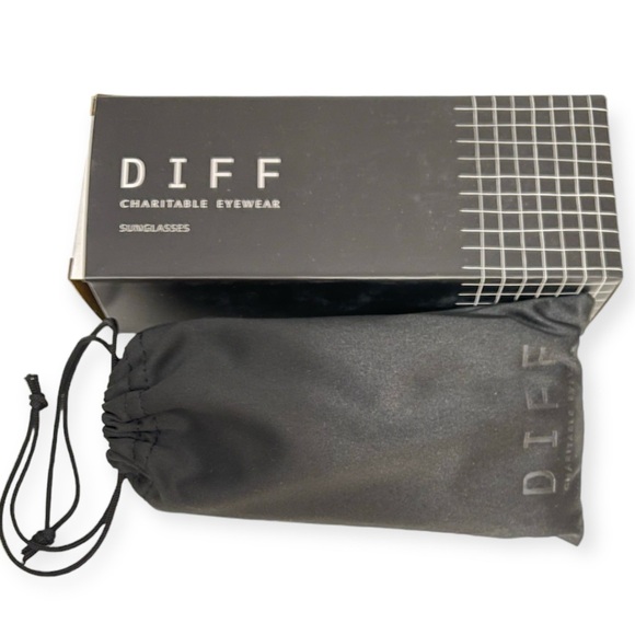 DIFF Hailey Sunglasses Shiny Black Frames Grey Lenses Square NWT - Picture 11 of 12